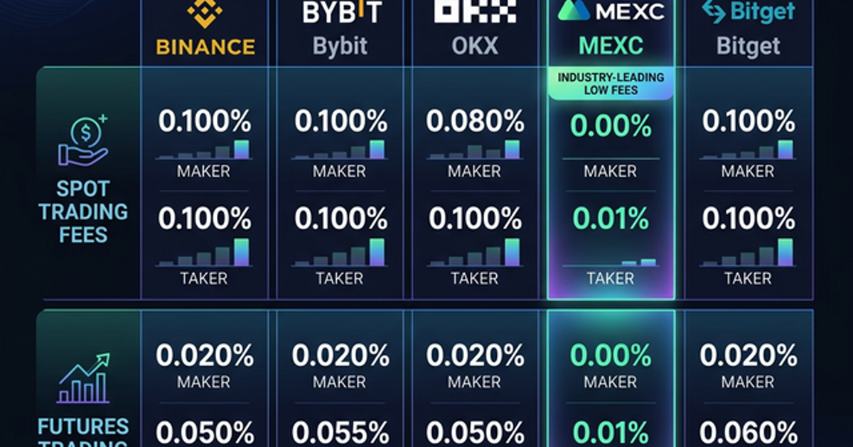 Comparing maker and taker fees across top crypto exchanges - Binance, Bybit, OKX, MEXC, Bitget